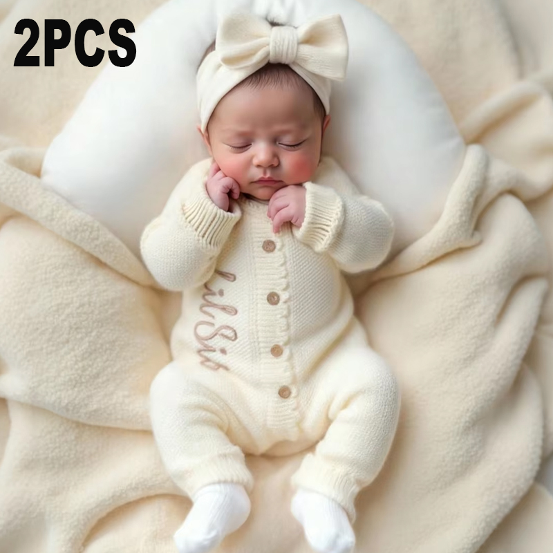 Baby Clothing Products - ชุดถ่ายภาพเด็กแรกเกิดแบบถักไหมพรม 2 ชิ้น ยี่ห้อ Ylsteed พร้อมที่คาดผมโบว์