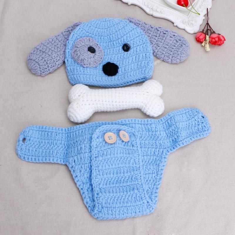 Baby Clothing Products - ชุดถ่ายภาพเด็กแรกเกิด 3 ชิ้น/ชุด หมวก + กางเกงถักนิตติ้ง