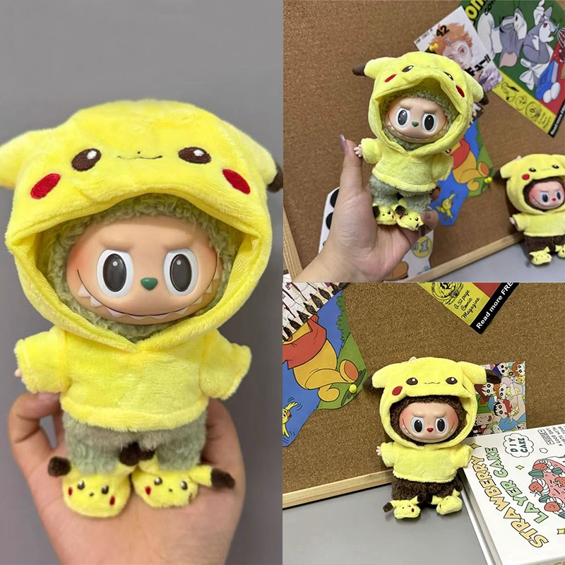 Baby Clothing Unisex - ชุดเสื้อผ้าตุ๊กตา Labubu ขนาด 15-17 ซม. ลายการ์ตูนน่ารัก