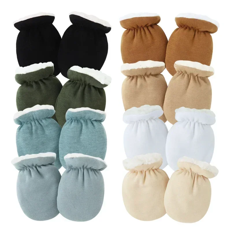 Baby Mittens Scratch - ขนสัตว์อบอุ่นทารกแรกเกิด Mittens สําหรับสาว Candy สีทึบเด็กวัยหัดเดินถุงมือฤดูใบไม้ร่วงฤดูหนาว Anti-Scratch
