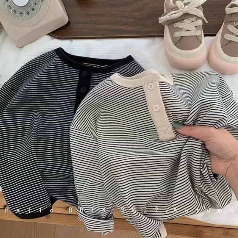 Baby Girl Clothing Zara - เสื้อยืดแขนยาวสำหรับเด็ก, เสื้อยืดลายทางเด็กหญิงเด็กชายเกาหลีเสื้อซับในให้ความอบอุ่นเสื้อเด็กแบบเรียบง่ายสำหรับฤดูใบไม้ผลิฤดูใบไม้ร่วง