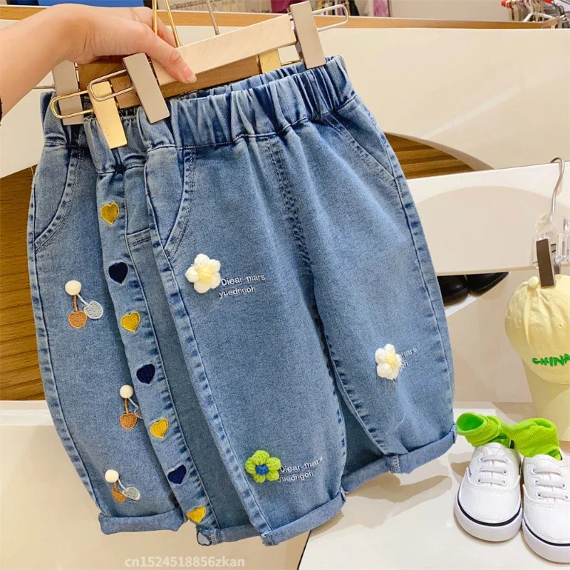 Baby Girl Clothing Zara - ปักดอกไม้สาวกางเกงยีนส์เด็กทารกกางเกงยีนส์เด็กผู้หญิงกางเกง Daduhey กางเกงขากว้าง Harem กางเกงเสื้อผ้ากางเกง