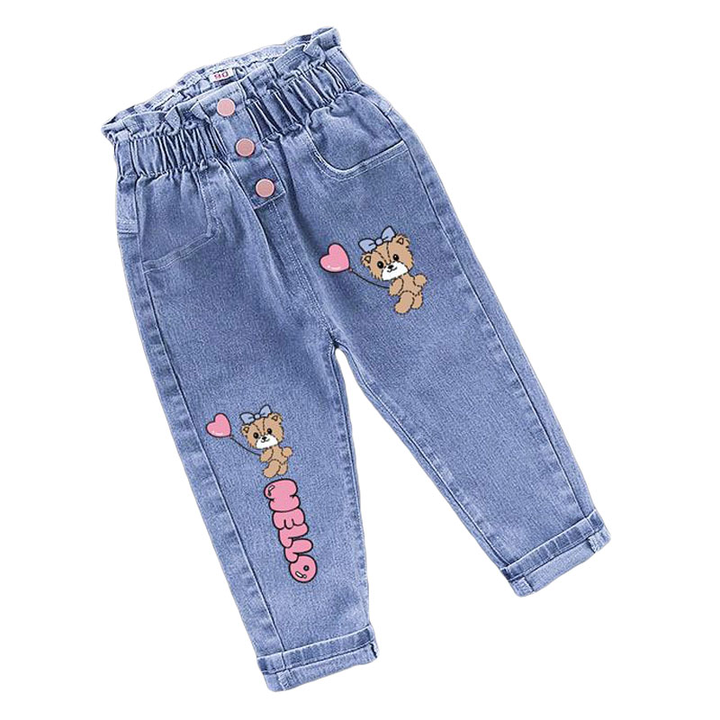 Baby Girl Clothing Zara - ฤดูหนาวเด็กทารก Plush DENIM กางเกงเด็กวัยหัดเดินเด็กการ์ตูนผีเสื้อพิมพ์กางเกงยีนส์เด็กแฟชั่น Keep WARM
