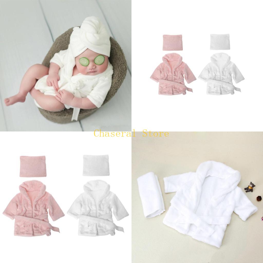 Baby Clothing Unisex - E7CE ใหม่เสื้อคลุมอาบน้ำเด็กผ้าเช็ดตัวสีทึบชุดถ่ายภาพทารกแรกเกิดที่อบอุ่น