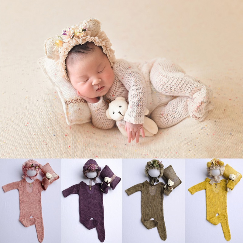 Baby Clothing Products - ทารกแรกเกิดการถ่ายภาพ Props ทารกแรกเกิดเด็กสาวหมวก Romper ทารก Romper