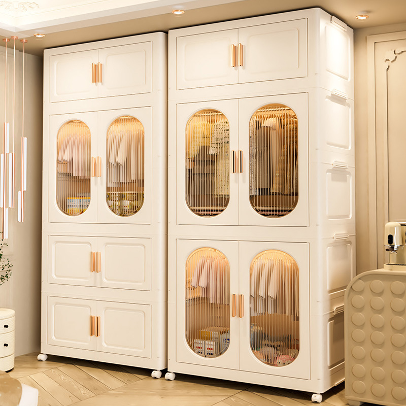 Baby Clothing Organizer - ตู้เก็บของแบบหนาสำหรับห้องนอนเด็ก ตู้เสื้อผ้าเด็กแบบมีล้อ พับเก็บได้หลายชั้น สำหรับจัดเก็บเสื้อผ้าและของเล่น