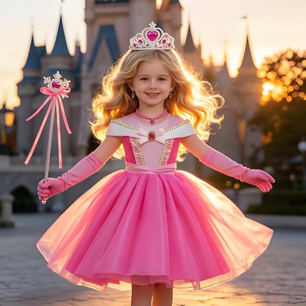 Baby Clothing Europe - ชุดแฟนซีเจ้าหญิงนิทรา ออโรร่า สำหรับเด็กหญิงอายุ 3-10 ปี ชุดคอสเพลย์งานคาร์นิวัล