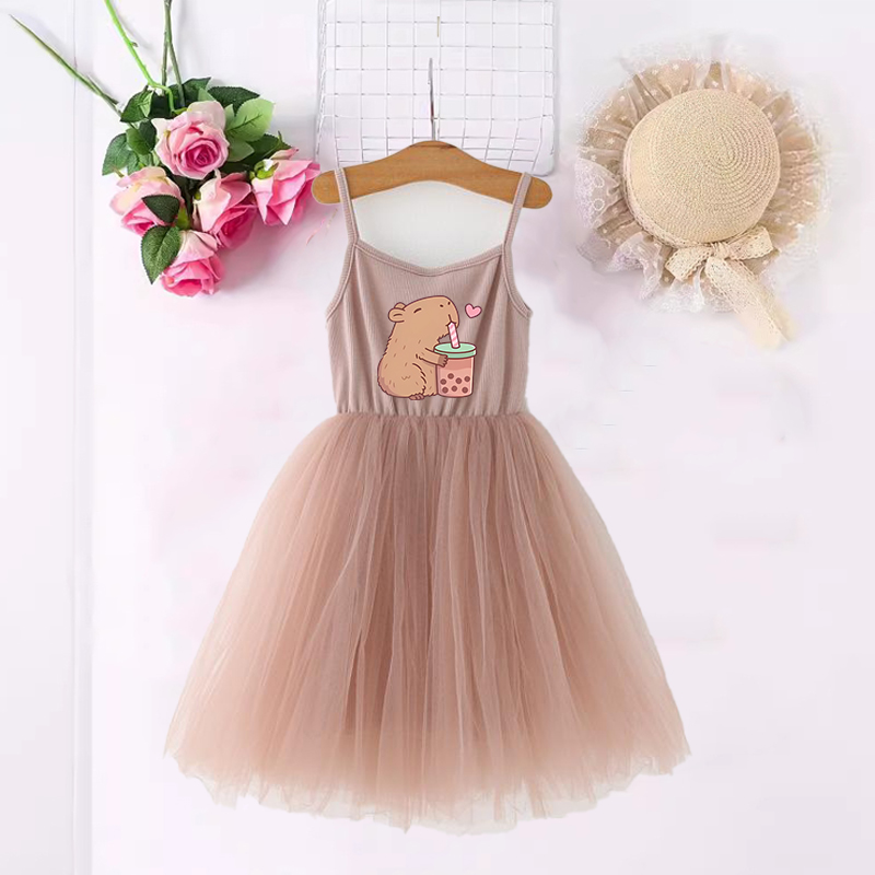 Baby Clothing For Summer - Capybara สาวชุดอะนิเมะพิมพ์เด็กน่ารักแขนสั้นชุดแฟชั่นการ์ตูนฤดูร้อนเด็กเสื้อผ้าเด็กของขวัญวันเกิด