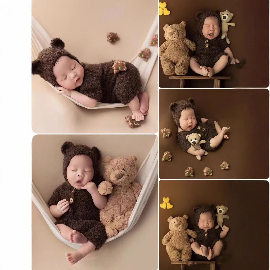 Baby Clothing Products - ทารกแรกเกิดการถ่ายภาพอุปกรณ์ประกอบฉากเด็กหมีเครื่องแต่งกายJ Umpsuitหมวกเด็กสาวสัตว์ภาพP Rop