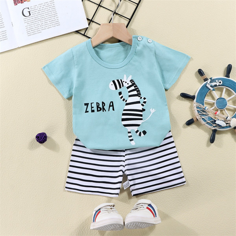 ผ้าฝ้ายTees + กางเกงขาสั้น 2 ช - Baby Clothing On Sale บทวิจารณ์และราคา
