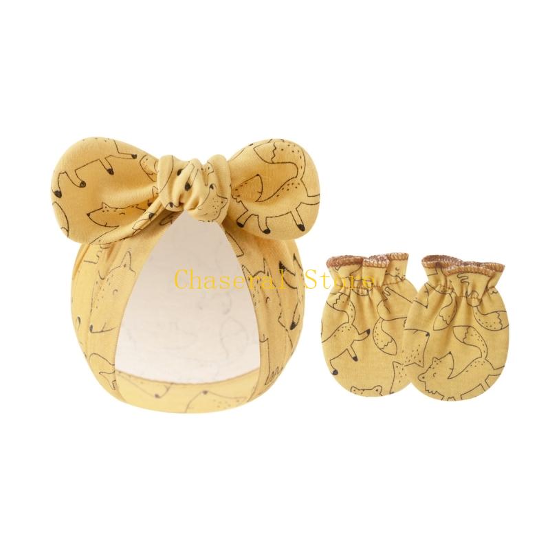 E7CE 4 ชุดหมวก Bowknot สำหรับท - Baby Mittens Scratch บทวิจารณ์และราคา