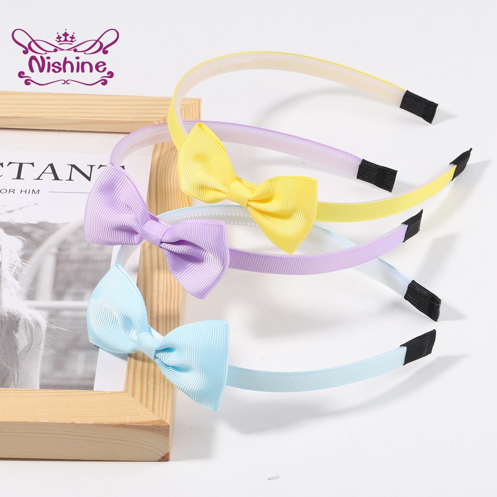 1ชิ้นที่คาดผมโบว์ริบบิ้นห่วงผม - Baby Clothing Unisex บทวิจารณ์และราคา