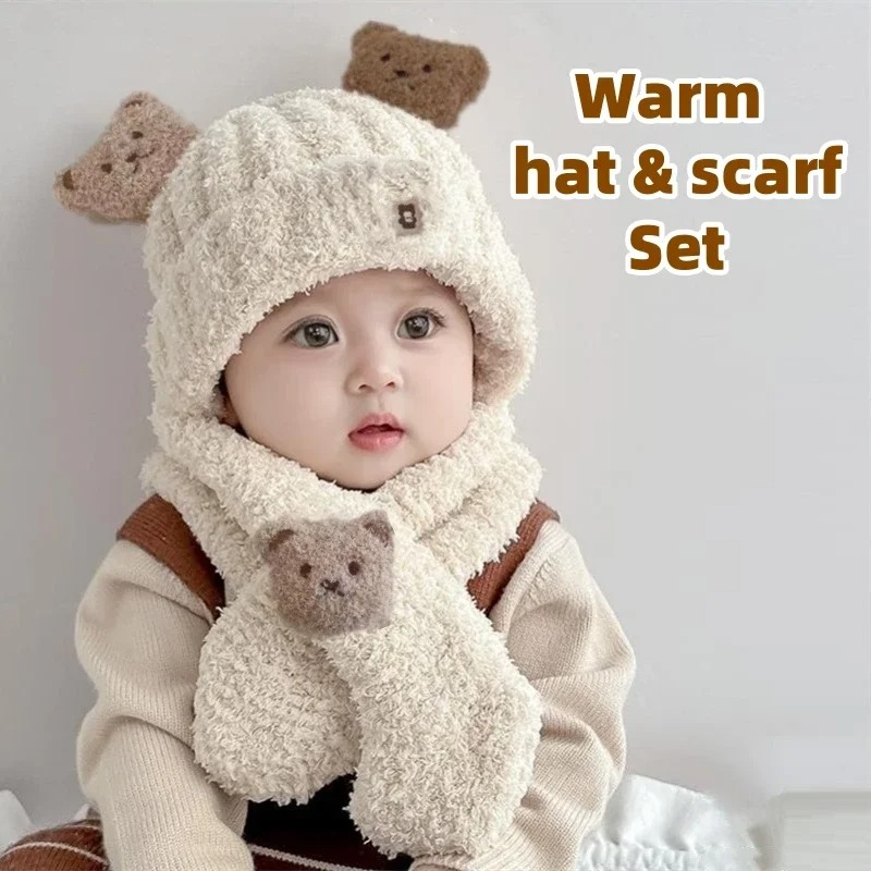 1-10 ชิ้น ชุดหมวกและผ้าพันคอเด - Baby Clothing Girls บทวิจารณ์และราคา