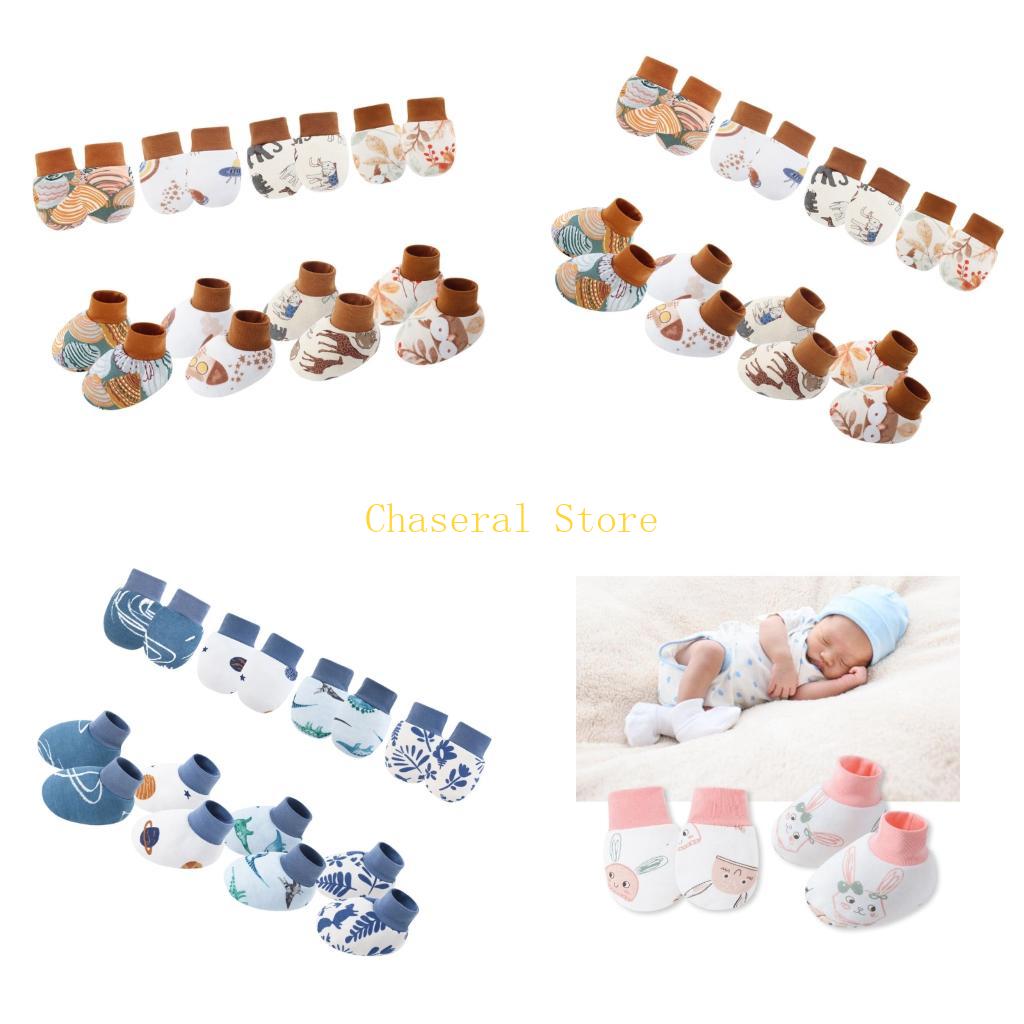 E7CE 4 ชุดถุงมือผ้าฝ้ายป้องกัน - Baby Mittens Scratch บทวิจารณ์และราคา