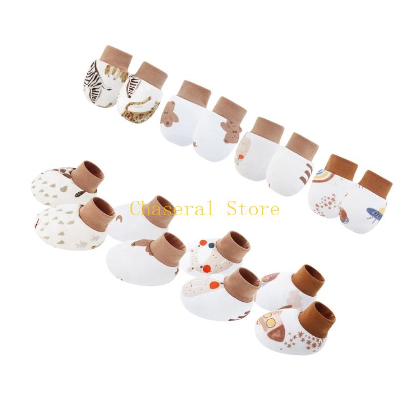 E7CE 4 ชุดถุงมือผ้าฝ้ายป้องกัน - Baby Mittens Scratch บทวิจารณ์และราคา